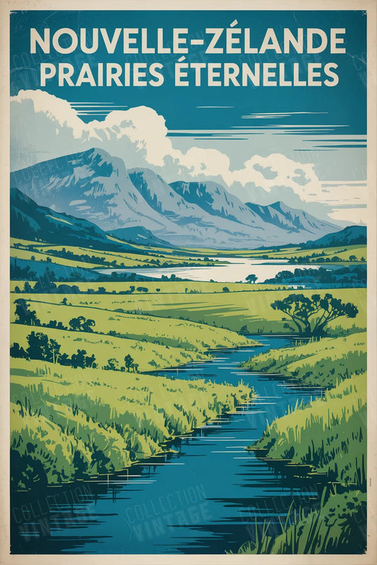 affiche nouvelle-zélande prairies