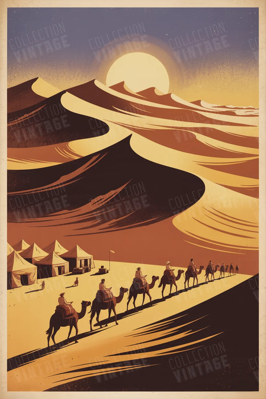 affiche désert du sahara silhouette de dunes