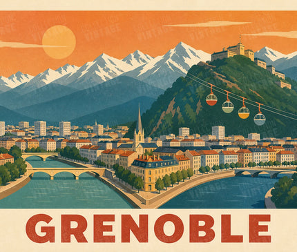 affiche grenoble graphique rétro