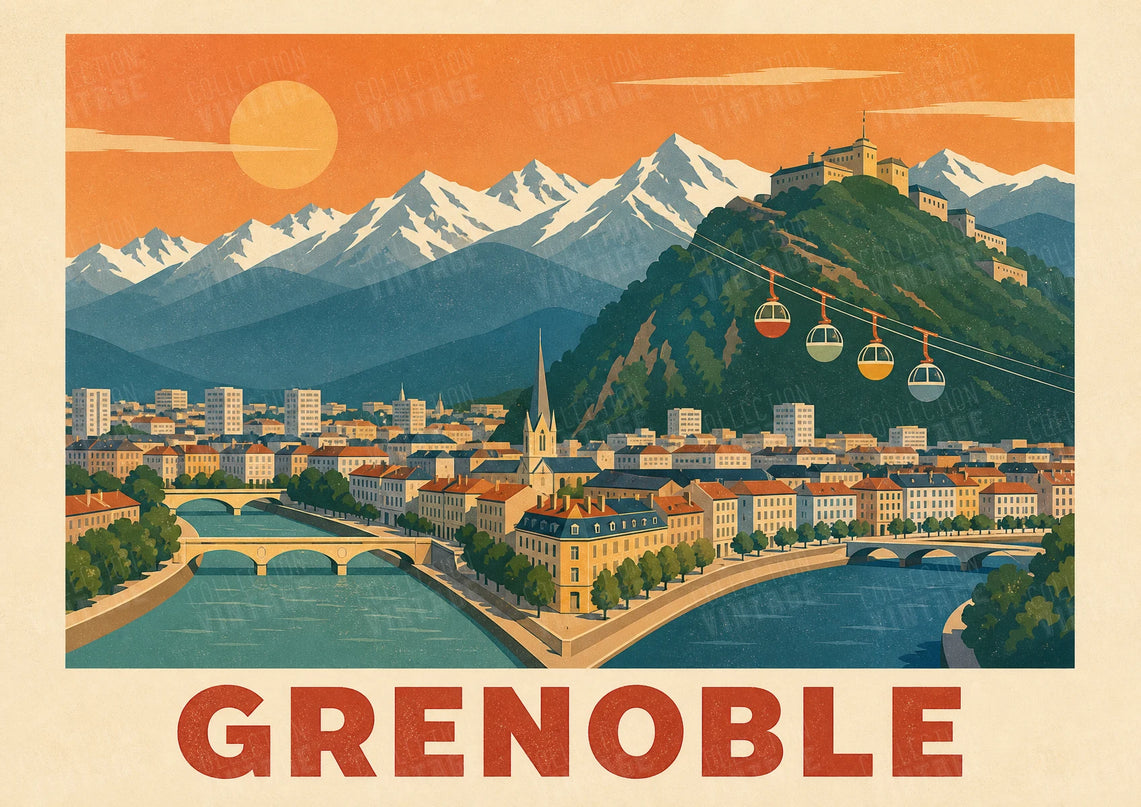 affiche grenoble graphique rétro