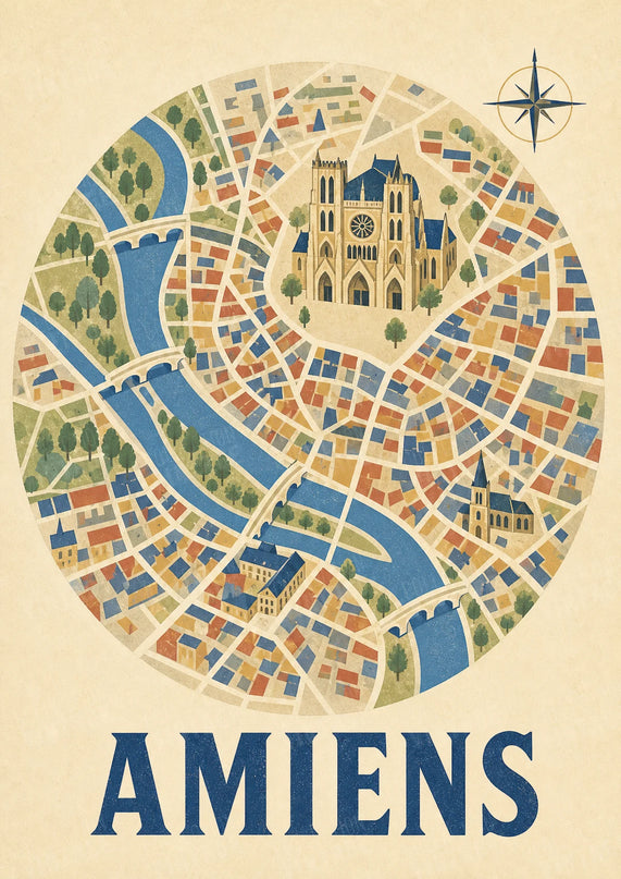 affiche carte amiens