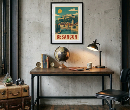 affiche besançon style art déco