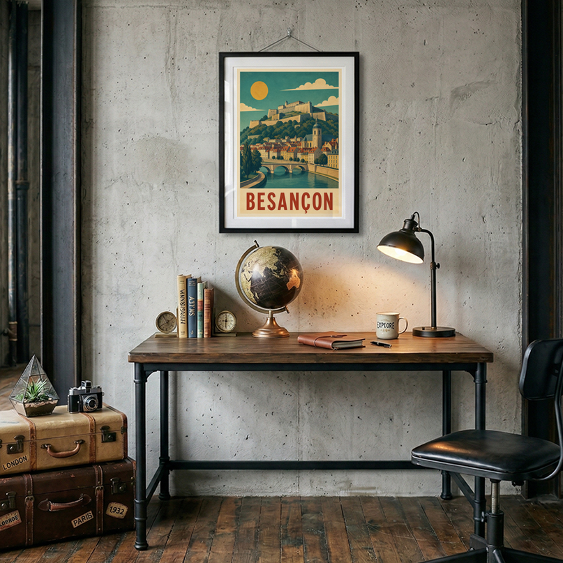 affiche besançon style art déco