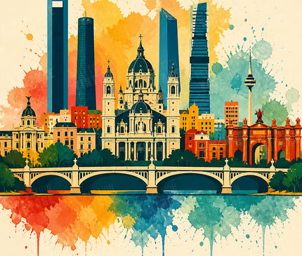 affiche madrid aquarelle