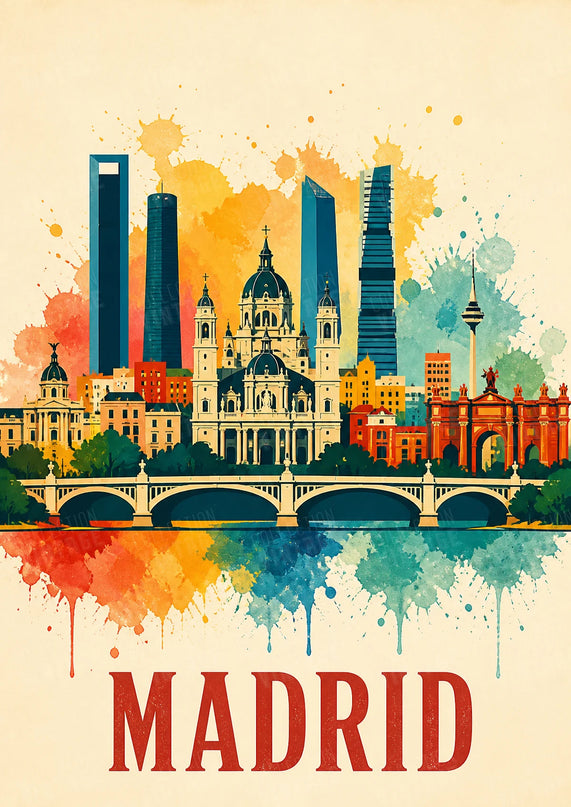 affiche madrid aquarelle