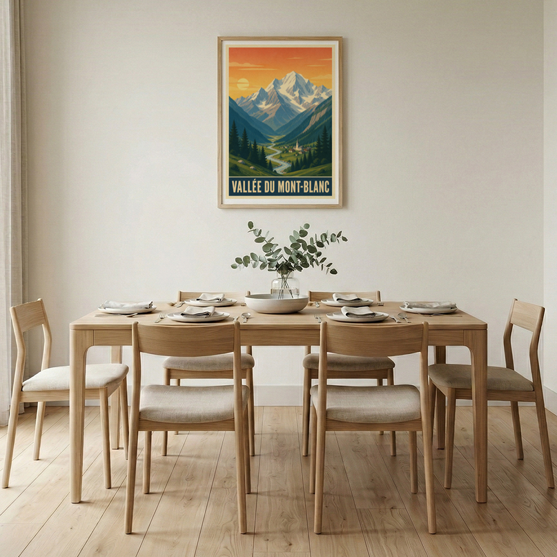 affiche vallée mont blanc vintage