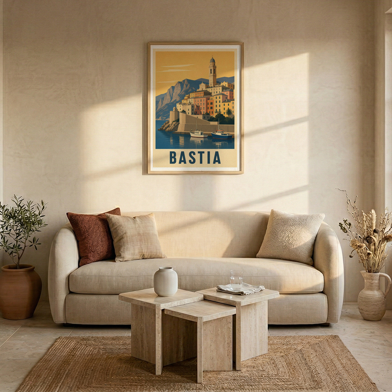 affiche bastia style art deco