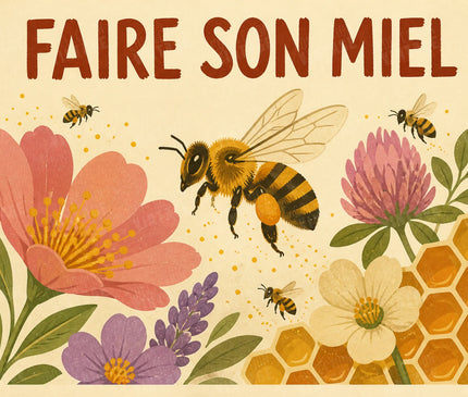 affiche abeilles et pollinisateurs vintage