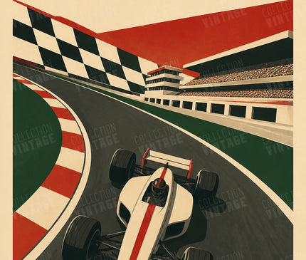 affiche grand prix f1 style affiche de course historique