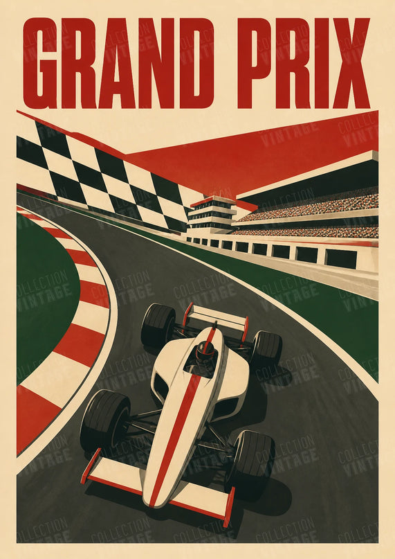 affiche grand prix f1 style affiche de course historique