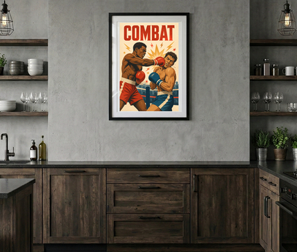 affiche combat boxe retro