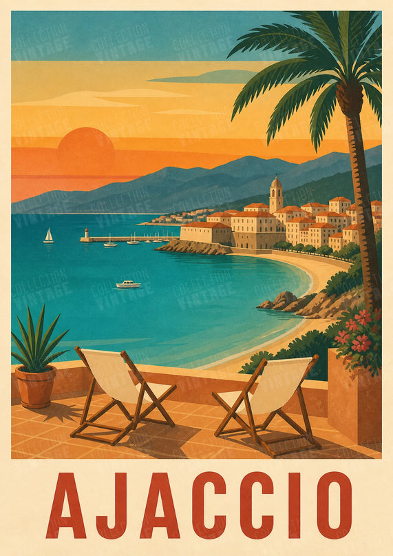 affiche ajaccio rétro déco murale