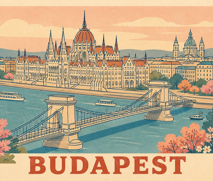 affiches budapest ligne continue dessin