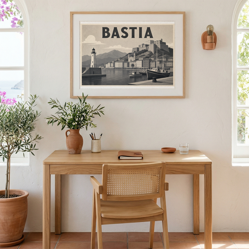 affiche bastia affiche monochrome