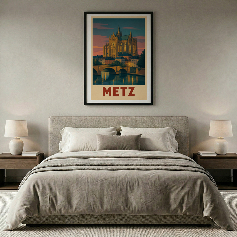 affiche cathédrale de metz illustration