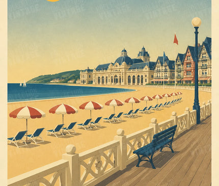 affiche deauville vintage bord de mer graphique