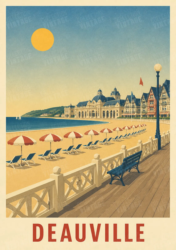 affiche deauville vintage bord de mer graphique