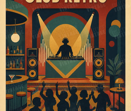 affiche murale club rétro ambiance musique