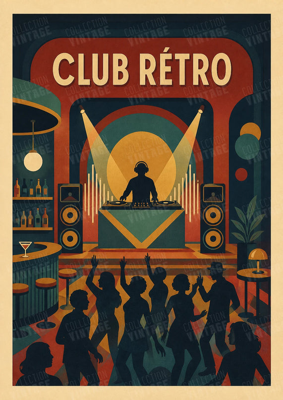 affiche murale club rétro ambiance musique