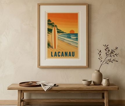 Affiche Lacanau Vintage