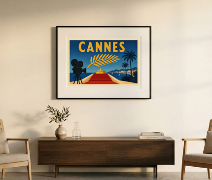 affiche festival de cannes style affiche illustrée