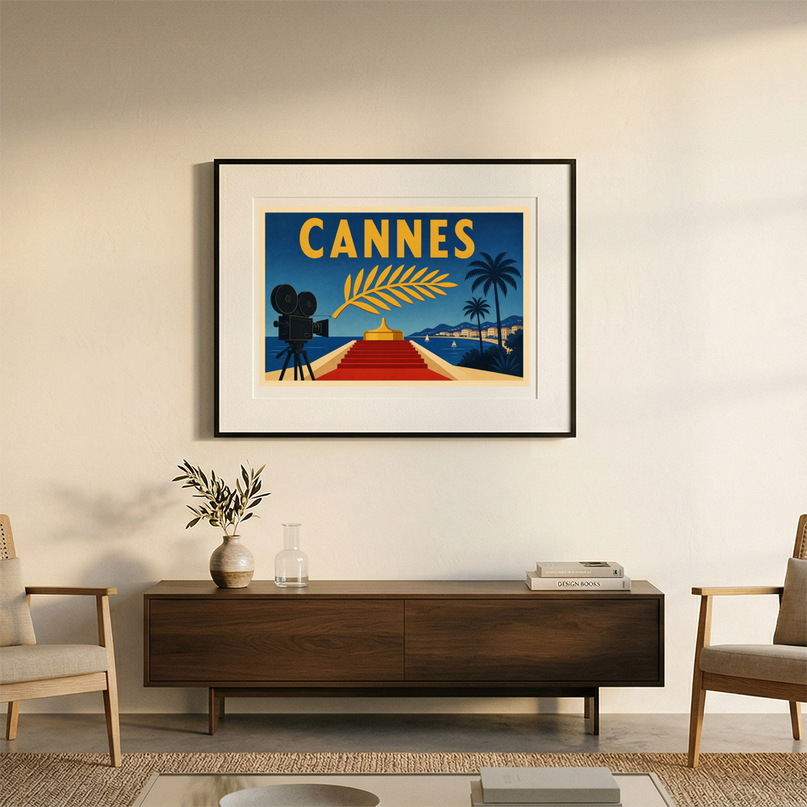 affiche festival de cannes style affiche illustrée