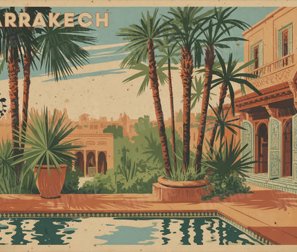 affiche marrakech palette terracotta