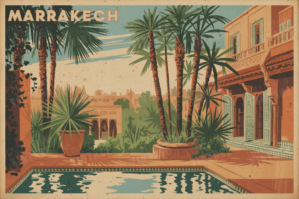 affiche marrakech palette terracotta