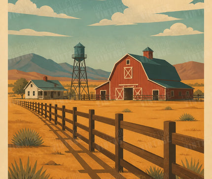 affiche ranch americain vintage