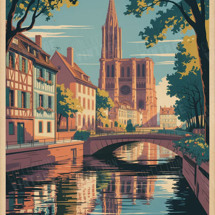 affiche strasbourg reflet dans l’eau