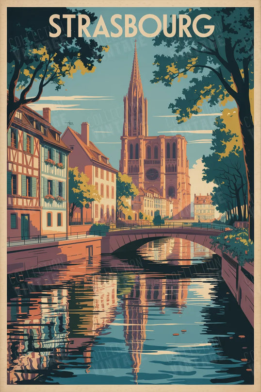 affiche strasbourg reflet dans l’eau