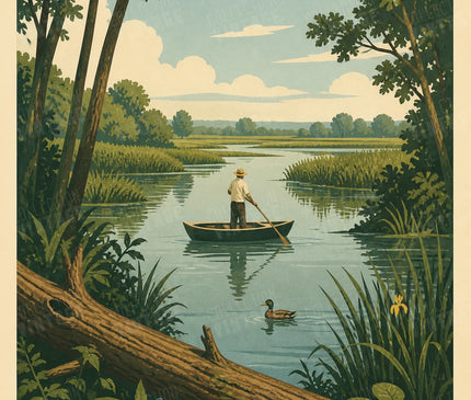 affiche saint-omer nature et marais vintage