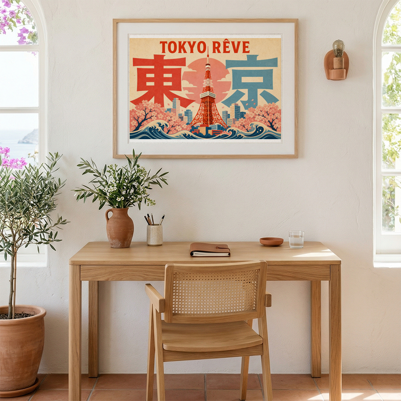 affiches tokyo caractères japonais