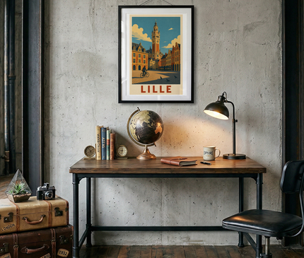 affiche lille tourisme vintage