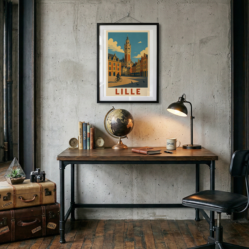 affiche lille tourisme vintage