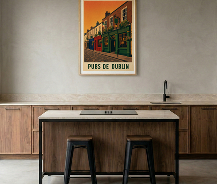 affiche pubs traditionnels dublin vintage