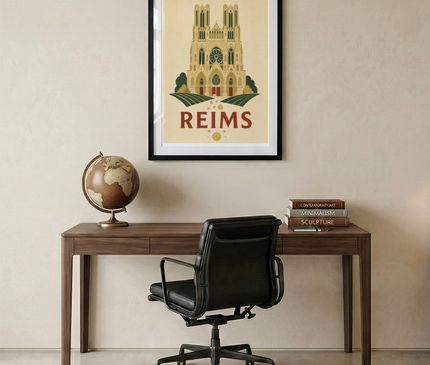 affiche reims déco murale vintage chic