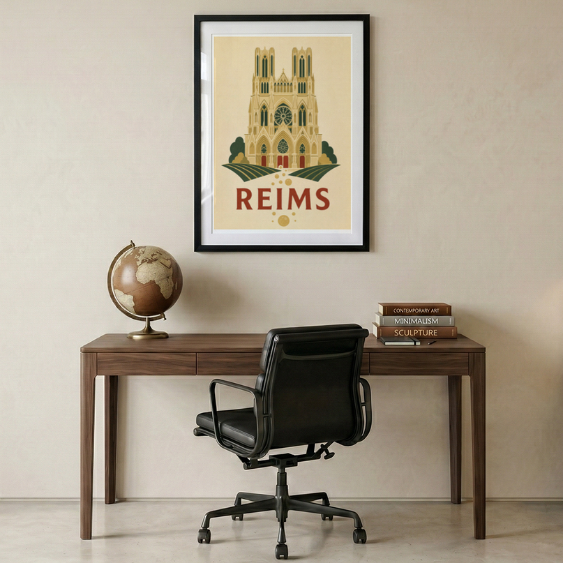 affiche reims déco murale vintage chic