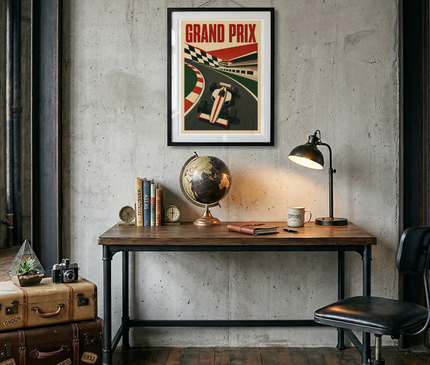 affiche grand prix f1 style affiche de course historique
