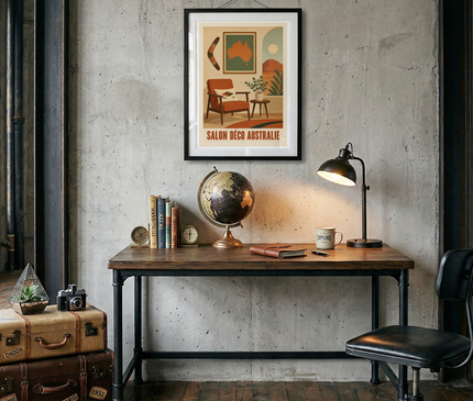 affiche salon déco australie vintage