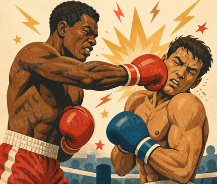 affiche combat boxe retro