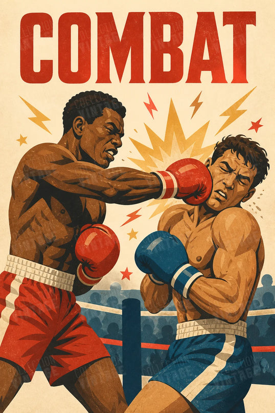 affiche combat boxe retro