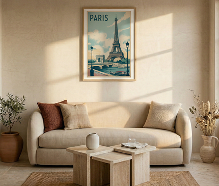affiche paris monuments vintage