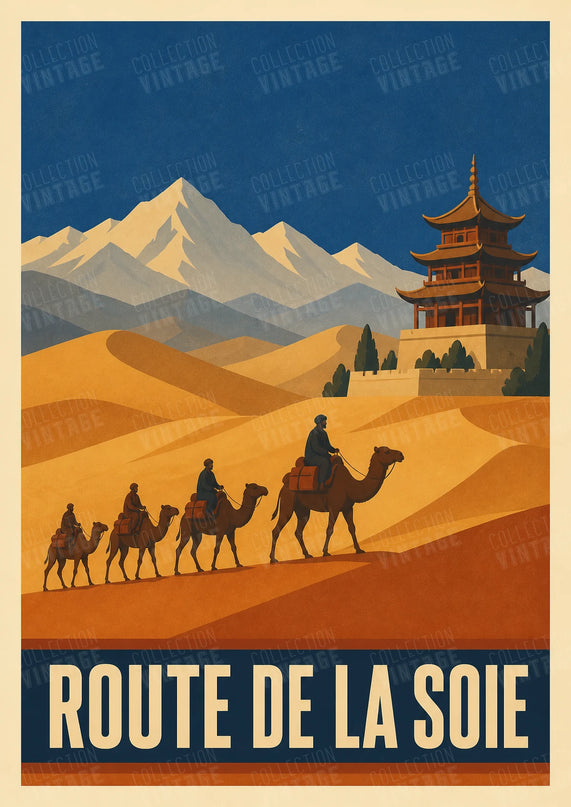 affiches chine caravanes route de la soie