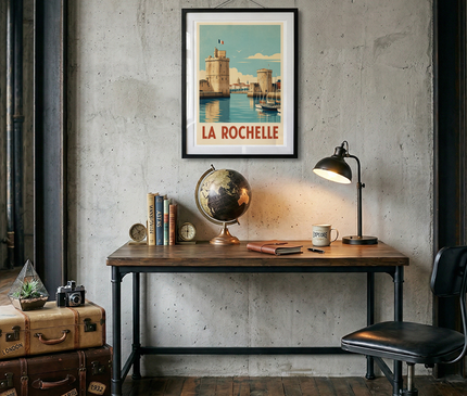 affiche ancienne la rochelle illustration