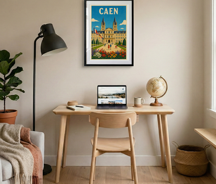 affiche caen style affiche ancienne de voyage