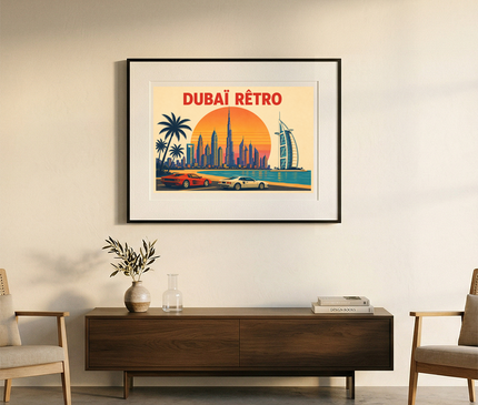 affiche dubaï rétro années 80