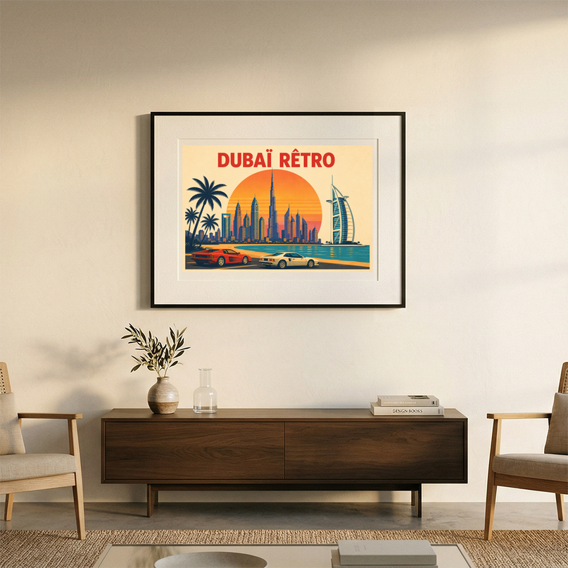 affiche dubaï rétro années 80
