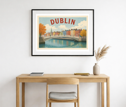 affiche dublin style aquarelle douce
