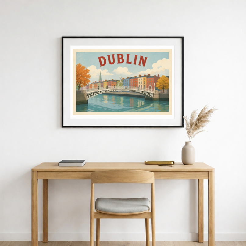 affiche dublin style aquarelle douce